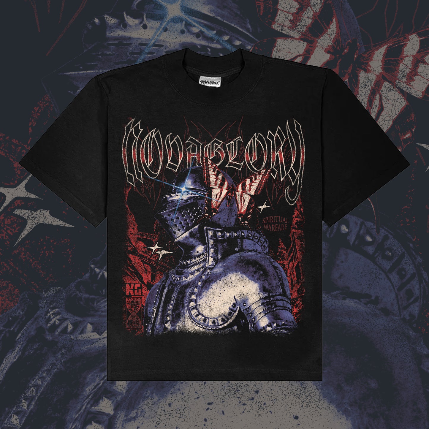 SPIRITUAL WARFARE KNIGHT - Front & Back Heavyweight Boxy Tee