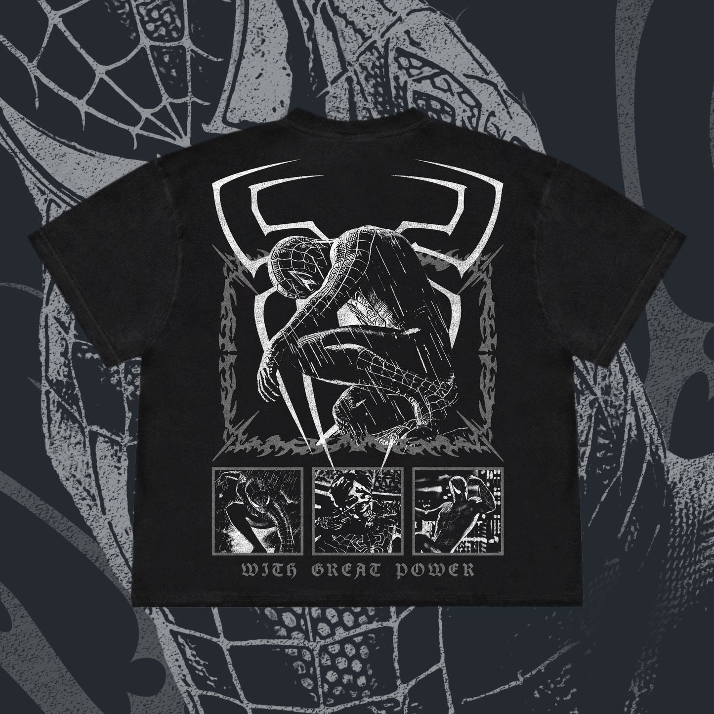 CYBERSIGILISM SYMBIOTE SPIDEY - Front & Back Heavyweight Boxy Tee