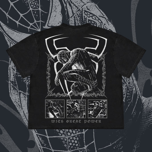 CYBERSIGILISM SYMBIOTE SPIDEY - Front & Back Heavyweight Boxy Tee